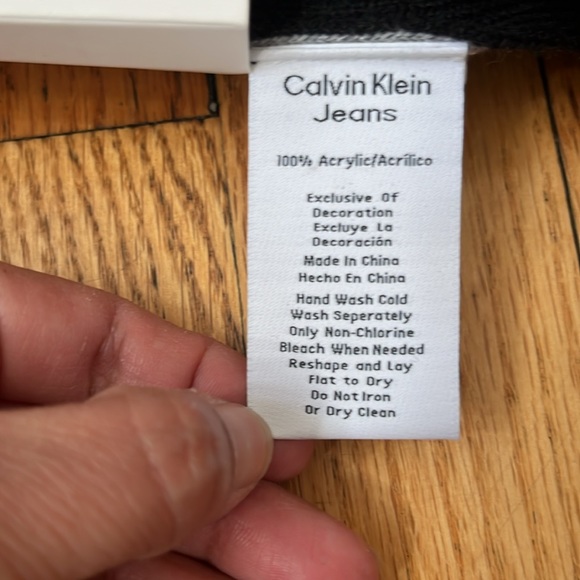 CALVIN KLEIN Men's SCARF Beanie HAT SET BLACK & GRAY - Picture 3 of 8